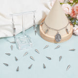 50Pcs 303 Stainless Steel Charms, Spike/Cone Charm, Stainless Steel Color, 16x5mm, Hole: 2mm