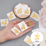 Nickel Decoration Stickers, Metal Resin Filler, Epoxy Resin & UV Resin Craft Filling Material, Fire Pattern, 40x40mm, 9 style, 1pc/style, 9pcs/set