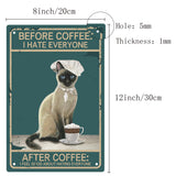 Tinplate Sign Poster, Vertical, for Home Wall Decoration, Rectangle, Cat Pattern, 300x200x0.5mm