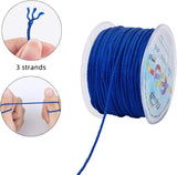 Nylon Threads, Milan Cords/Twisted Cords, Blue, 1.5~2mm, about 50m/roll