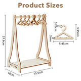 Coat Hanger Removable Wood Earring Displays, with 8 hangers, for Jewelry Display Supplies, PapayaWhip, Finish Product: 15.5x10x21.6cm