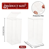 Foldable Transparent PVC Boxes, for Craft Candy Packaging Wedding Party Favor Gift Boxes, Rectangle, Clear, 16x7.05cm