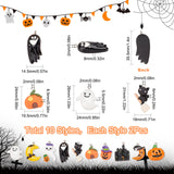 20Pcs 10 Styles Halloween Opaque Resin Pendants, with Platinum Tone Iron Loops, Ghost & Pumpkin & Castle, Mixed Shapes, Mixed Color, 24~35.5x14.5~26x5~8.5mm, Hole: 2mm, 2pcs/style