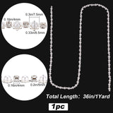 1 Yard Iron Rhinestone Cup Chains, Flower with Imitation Pearl, Silver, 5x4x4mm, 8.5x7.5x5mm