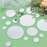 Acrylic Self Adhesive Mirror Wall Stickers, Mirror Tiles, Flat Round, Mixed Color, 20~75x0.8~1.5mm, 100pcs/box