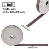 5M Flat Imitation Leather Cord, for Pillow Decor, Coconut Brown, 15x2mm, about 5.47 Yards(5m)/Roll