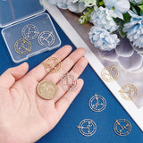 10Pcs 2 Colors 304 Stainless Steel Sigil of Lilith Pendants, Flat Round, Golden & Stainless Steel Color, 24.4x21.8x0.7mm, Hole: 1.2mm, 5pcs/color