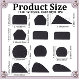 EVA Mug Handle Forms, Handle Molds, for Ceramic Cup Making, Mixed Shapes, Black, 2.9~5x4.3~8.5x1.75cm, 12pcs/set