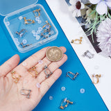 16Pcs 4 Styles 304 Stainless Steel Findings Converter, for Non-Pierced Ears, with Loops and 32Pcs Silicone Clip on Earring Pads, Golden & Stainless Steel Color, 14~17.5x12.7~18x5mm, Hole: 1.8mm, 4Pcs/style
