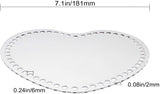 Transparent Acrylic Basket Bottoms, Crochet Basket Base, for Basket Weaving Supplies and Home Decor Craft, Heart, Clear, 185x187x2mm, Hole: 6mm