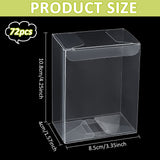 72Pcs Transparent PVC Box Candy Treat Gift Box, for Wedding Party Baby Shower Packing Box, Rectangle, Clear, 10.8x8.5x4cm