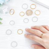 304 Stainless Steel Flat Plain Band Rings, Golden & Stainless Steel Color, 12pcs/box