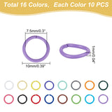 160pcs 16 Colors Baking Painted Iron Jump Rings, Open Jump Ring, Round Ring, Mixed Color, 18 Gauge, 10x1mm, Inner Diameter: 7.5mm, 10pcs/color