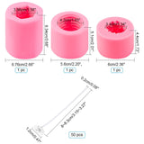 DIY Candle Making Kits, with Silicone Molds, Paraffin Candle Wicks, Hot Pink, about 54pcs/set