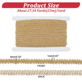 25M Polyester Braided Lace Trim, Sewing Centipede Lace Ribbon, for Clothes Accessories and Curtains Accessories, Yellow, 1/4 inch(8mm), about 27.34 Yards(25m)/Set