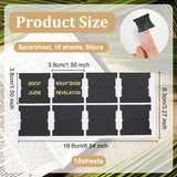 8 Sheets PU Imitation Leather Bible Tabs, Hot Stamping Bible Index Tabs for Study Bible, Black, 83x166x0.5mm, 8pcs/sheet