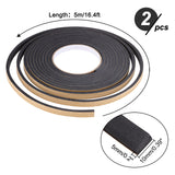 Strong Adhesion EVA Sponge Foam Rubber Tape, Anti-Collision Seal Strip, Black, 10x5mm, 5m/roll