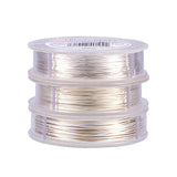 Round Copper Wire for Jewelry Making,Silver,0.3mm/0.5mm/0.8mm,3 rolls/set