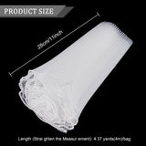 Polyester Flower Bouquet Wrapping Mesh Paper, with ABS Plastic Imitation Pearl Edge, Bouquet Packaging Paper Wrinkled Wavy Net Yarn, for Valentine's Day, Wedding, Birthday Decoration, White, 11 inch(280mm), about 4.37 Yards(4m)/Bag