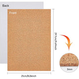 Self-Adhesive Cork Sheets, Rectangle Coaster Cork Backing Sheets for Wall Decoration, Party, BurlyWood, 29.7x21x0.5cm
