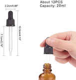 Glass Dropper Set Transfer Graduated Pipettes, Black, 105x22mm, Capacity: 50ml(1.69fl. oz)