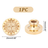 DIY Scrapbook, Brass Wax Seal Stamp Head, Compass, Golden, 25x14mm