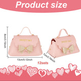 Foldable PU Leather Candy Gift Bags, with Nails and Magnetic Clasps, Wedding Favor Candy Bags, Pink, Finished Product: 13x7x8cm