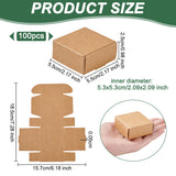 Cardboard Gift Packaging Boxes, Folding Boxes for Hand-made Soap, Square, BurlyWood, Finnished Product: 5.5x5.5x2.5cm