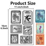 Custom PVC Plastic Clear Stamps, for DIY Scrapbooking, Photo Album Decorative, Cards Making, Stamp Sheets, Film Frame, Marine Animal, 160x110x3mm