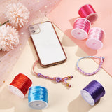 6 Rolls 6 Colors Nylon Rattail Satin Cord, Beading String, for Chinese Knotting, Jewelry Making, Mixed Color, 2mm, about 10.93 yards(10m)/roll, 1 roll/color