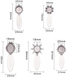 DIY Bookmarks Making, with Tibetan Style Bookmark Cabochon Settings and Transparent Glass Cabochons, Antique Silver, 10.8x7.4x1.8cm, 20pcs/box