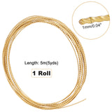 Custom Twisted Round Copper Wire, Golden, 18 Gauge, 1mm, about 16.40 Feet(5m)/Bundle