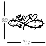 Iron Wall Hanging Decorative, with Screws, Heart, Metal Wall Art Ornament for Home, Electrophoresis Black, 132x294mm