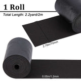 PU Imitation Leather Cord, for Clothing, Flat, Black, 70x1.2mm, about 2.19 Yards(2m)/Roll