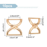 10Pcs Alloy Buckle Clasps, For Webbing, Strapping Bags, Garment Accessories, Light Gold, 35x37x3mm