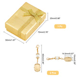 Rectangle 304 Stainless Steel Pendant Cabochon Settings, with Cardboard Necklace Boxes, Golden, 60mm, Tray: 14.5x10mm