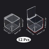 Transparent Plastic Gift Boxes, with Flip Cover, Square, Clear, 5x5x5cm