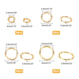 320Pcs 304 Stainless Steel Open Jump Rings, Real 24K Gold Plated, 4~8x0.8mm, Inner Diameter: 2.4~6.5mm, 320pcs