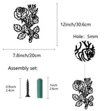 Iron Wall Signs, Metal Art Wall Decoration, for Living Room, Home, Office, Garden, Kitchen, Hotel, Balcony, Flower Pattern, 300x250x1mm