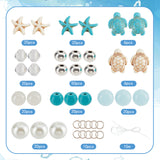 DIY Ocean Theme Bracelet Making Kit, Including Starfish & Turtle Synthetic Turquoise & Glass Beads, Alloy Enamel Shell Pendants, Elastic String, 214Pcs/box