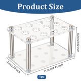 Acrylic Laboratory Test Tube Rack, 201 Stainless Steel Column Support Standoff Pins, Clear, 112x70x92mm