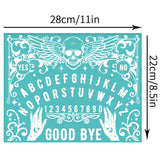Self-Adhesive Silk Screen Printing Stencil, for Painting on Wood, DIY Decoration T-Shirt Fabric, Turquoise, Letter, 280x220mm