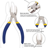 High Carbon Steel Flat Nose Pliers, Nylon Jaw Pliers, Blue, 140x78x12mm