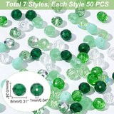 7 Strands 7 Style Electroplate Transparent & Opaque Solid Color Glass Beads Strands, Faceted, Rondelle, Green, 8x6mm, Hole: 1mm; about 350pcs/box