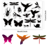 PVC Plastic Stamps, for DIY Scrapbooking, Photo Album Decorative, Cards Making, Stamp Sheets, Insect Pattern, 16x11x0.3cm