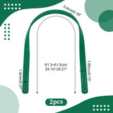 PU Leather Sew on Bag Handles, for Purse Making, Dark Green, 61.3~61.5x1.85x0.4cm, Hole: 1.8mm