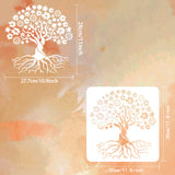 PET Hollow Out Drawing Painting Stencils, for DIY Scrapbook, Photo Album, Tree of Life, 30x30cm