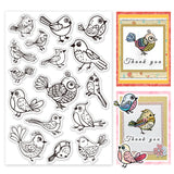 Custom Summer Theme PVC Plastic Clear Stamps, for DIY Scrapbooking, Photo Album Decorative, Cards Making, Bird, 160x110mm