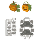 Halloween Pumpkin Box Carbon Steel Cutting Dies Stencils, for DIY Scrapbooking, Photo Album, Decorative Embossing Paper Card, Greeting Card Mold, 181~219x111~148x0.8mm, 2pcs/set