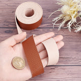 PU Leather Fabric Plain Lychee Fabric, for Shoes Bag Sewing Patchwork DIY Craft Appliques, Saddle Brown, 2.5x0.15cm